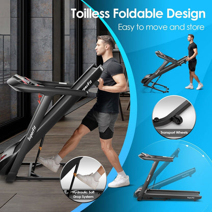 Electric Folding Treadmill Machine with LED Screen