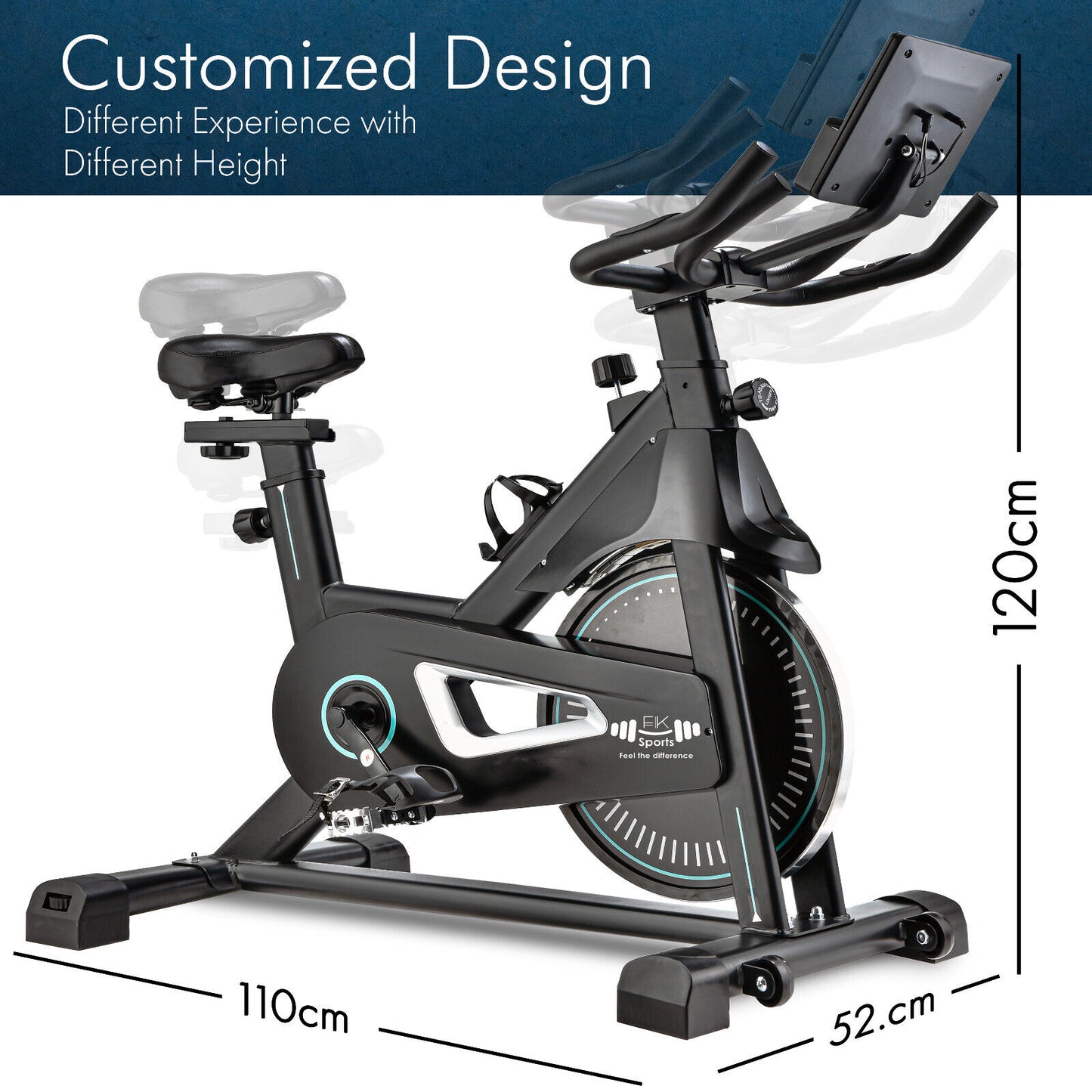 Exercise Bike Cardio Cycle Indoor Training LCD Screen 10KG Flywheel Fitness Gym