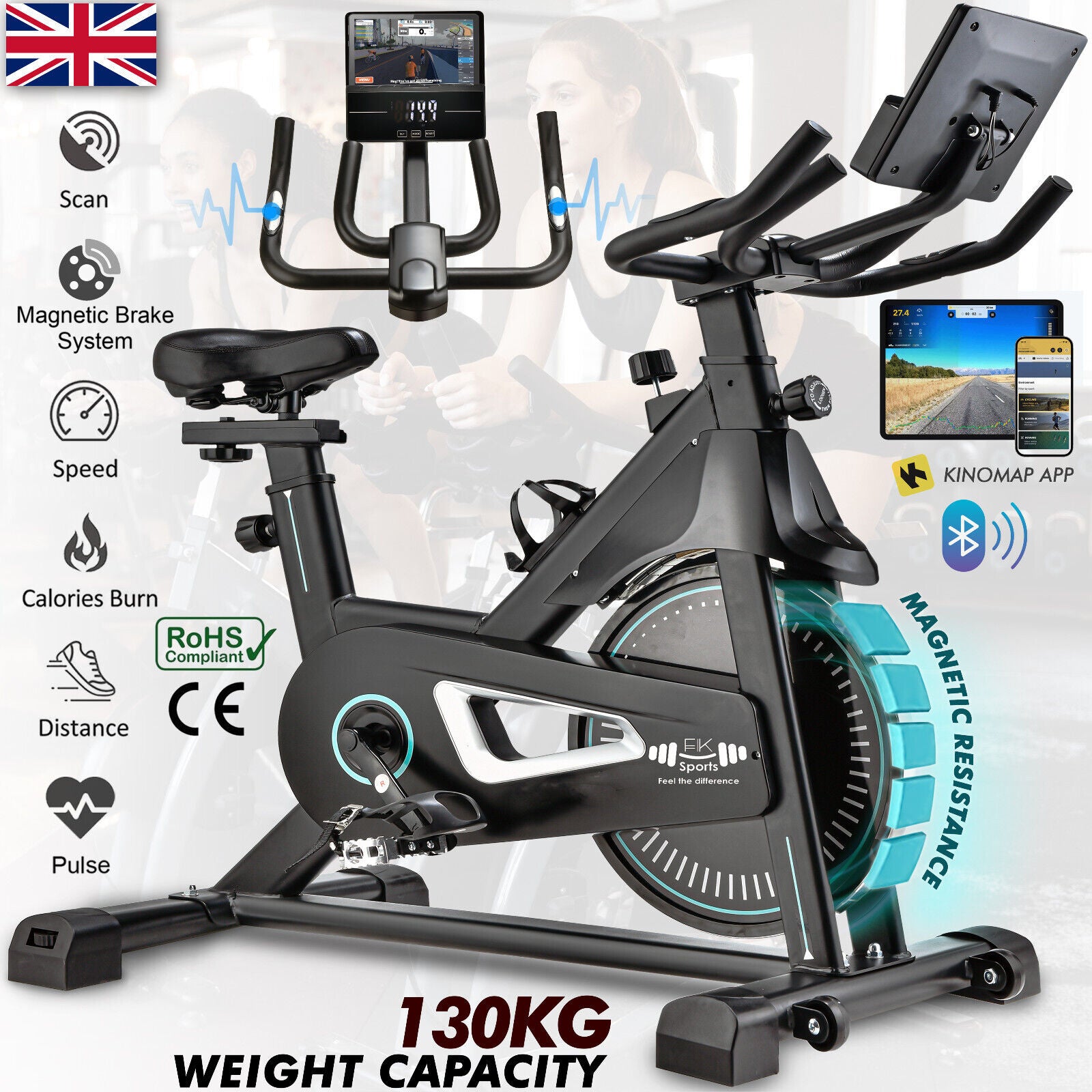 Exercise Bike Cardio Cycle Indoor Training LCD Screen 10KG Flywheel Fitness Gym