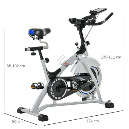 HOMCOM Cycling Exercise Bike LCD Monitor 15KG Flywheel Adjustable Seat & Handle