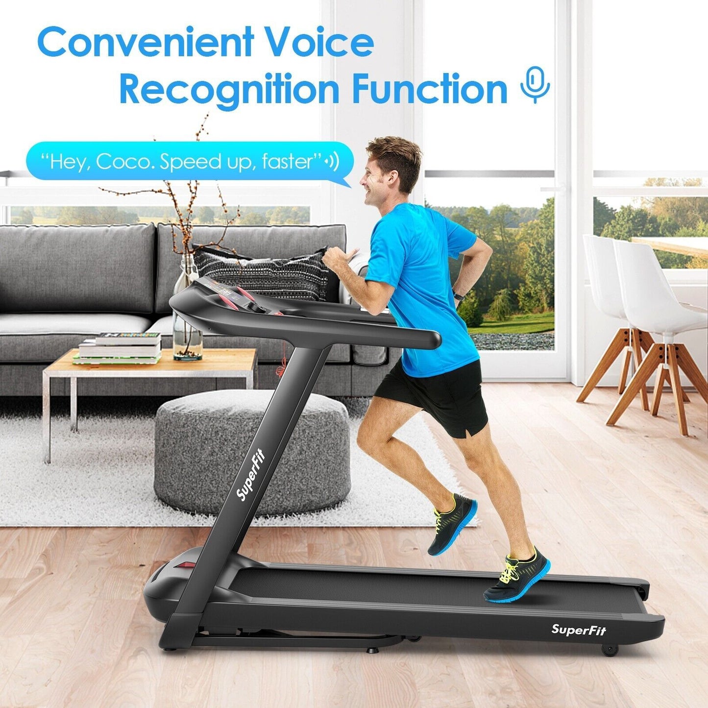 Electric Folding Treadmill Machine with LED Screen