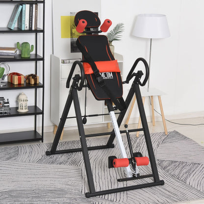 HOMCOM Adjustable Gravity Inversion Table with Safety Belt, Red