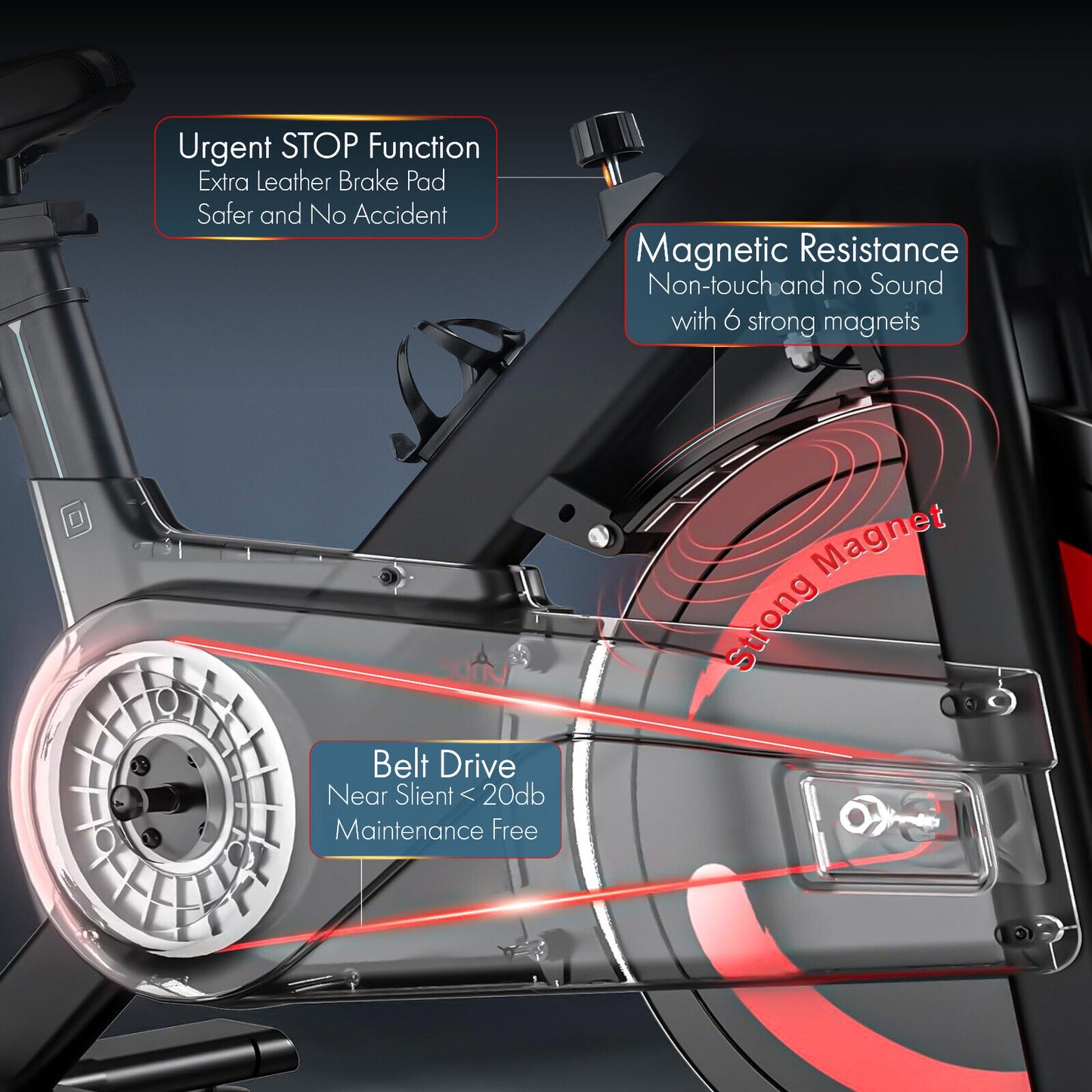 Exercise Bike Cardio Cycle Indoor Training LCD Screen 10KG Flywheel Fitness Gym