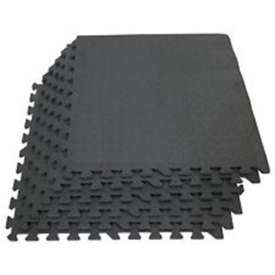 Black Interlocking Mat Yoga Exercise Gym Fitness Gymnastics Soft Foam Floor Mats